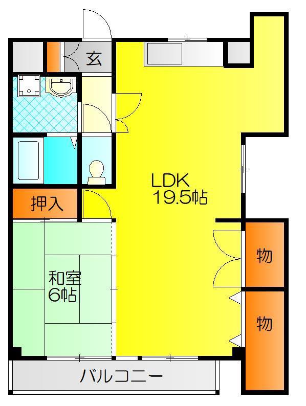 リベルテアミューザ(1LDK/8階)の間取り写真