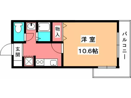 ロフティ上一万(1K/3階)の間取り写真
