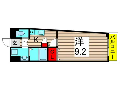 パルコート西新井(1K/4階)の間取り写真