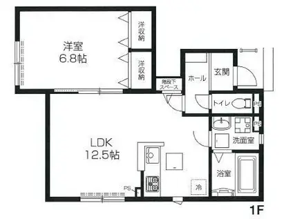 コンフォートツインズ(1LDK/1階)の間取り写真