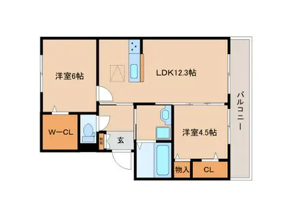 セレスト(2LDK/2階)の間取り写真