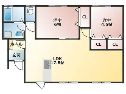 ハウディA・S(2LDK/1階)の間取り写真