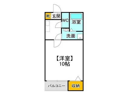 シーオン竹田(1K/1階)の間取り写真