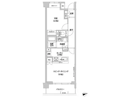 コンフォリア目黒青葉台(1LDK/3階)の間取り写真