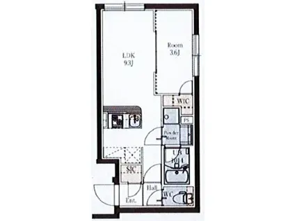 プロスタイルウェルス東武練馬II(1LDK/2階)の間取り写真