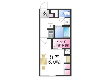 レオパレスセジュール和泉(1K/3階)の間取り写真