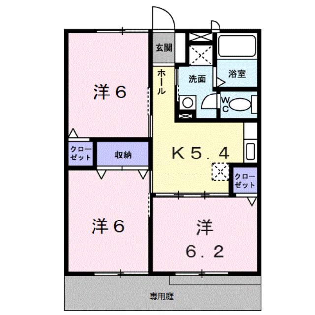 ＪＲ阪和線 紀伊駅 徒歩9分 2階建 築28年(3K/1階)の間取り写真