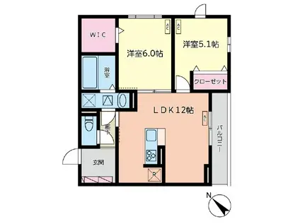 LUSSOIII(2LDK/2階)の間取り写真