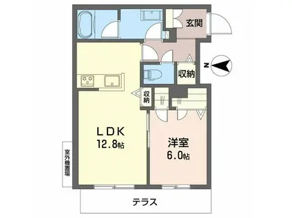 シャーメゾン静永(1LDK/1階)の間取り写真