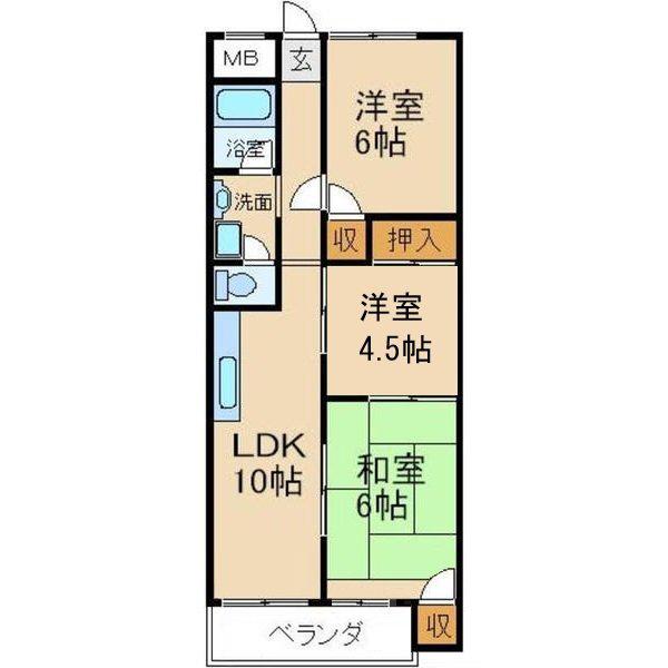 サンローズ(3LDK/3階)の間取り写真