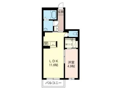 エスペリーゾ(1LDK/1階)の間取り写真