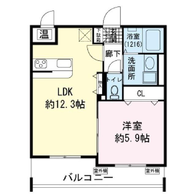 リフィール徳倉(1LDK/1階)の間取り写真