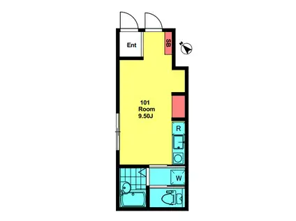 メゾンド・ロビーナ(ワンルーム/1階)の間取り写真