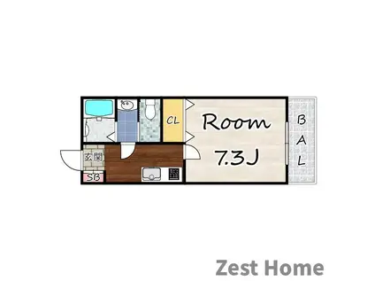 CASA武庫川W(1K/3階)の間取り写真