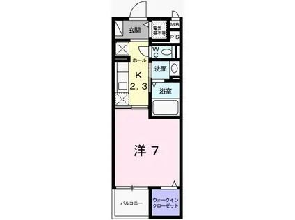 ジュエルII(1K/2階)の間取り写真