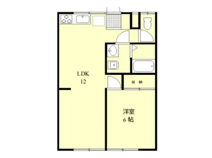 ヴェルビ北原台A(1LDK/1階)の間取り写真