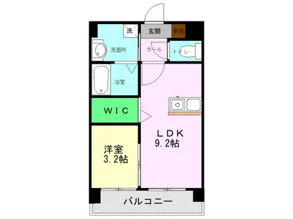 ESTRELLA菊陽(1LDK/1階)の間取り写真