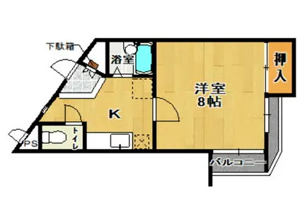 グレース神明(1K/2階)の間取り写真