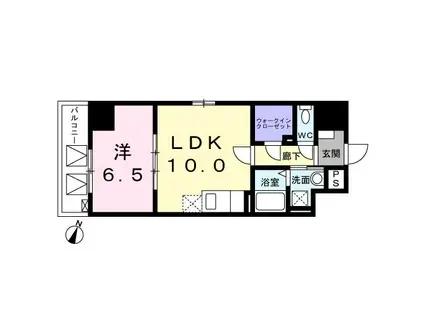 クラッテーロ相模が丘(1LDK/5階)の間取り写真