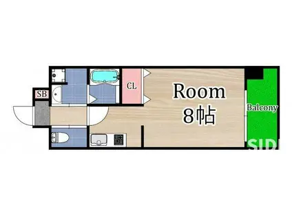 マリス京橋ARMS(ワンルーム/4階)の間取り写真