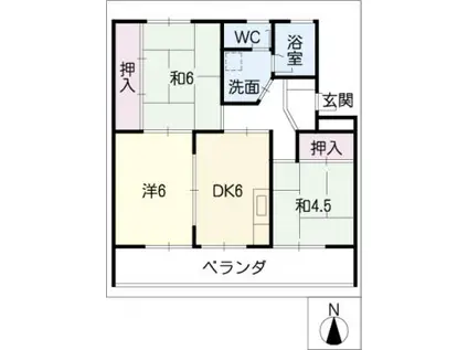 ハイツ穂波(3DK/1階)の間取り写真