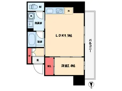 ルフォンプログレ堺筋本町タワーレジデンス(1LDK/8階)の間取り写真