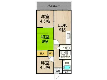カーサフィオーレ壱番館(3LDK/2階)の間取り写真