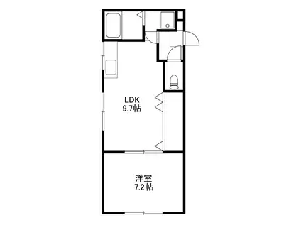 プチジェンヌ白江 B棟(2K/2階)の間取り写真