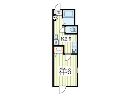 ATRAS KASHIWA(1K/2階)の間取り写真