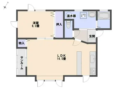 ファミール仁(1LDK/2階)の間取り写真