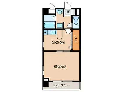 パル・ボヌール周船寺(1DK/2階)の間取り写真