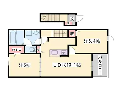 メゾン・ド・グレース I(2LDK/2階)の間取り写真