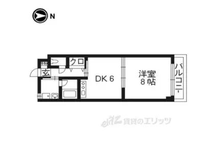 御所北エクセル三宅(1DK/3階)の間取り写真