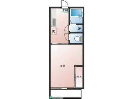 トレニアコーポ(1DK/2階)の間取り写真