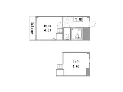 アトリウム合川(1K/2階)の間取り写真