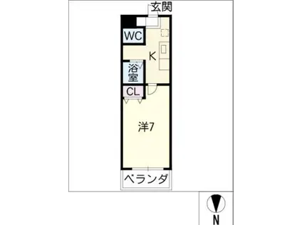 A・CITY瑞穂雁道(1K/3階)の間取り写真