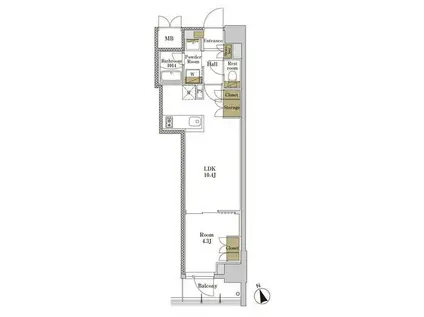 RJRプレシア大森北(1LDK/5階)の間取り写真