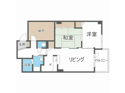 シエスタ麻生館(3LDK/6階)の間取り写真