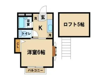 コーポ須賀(1K/1階)の間取り写真