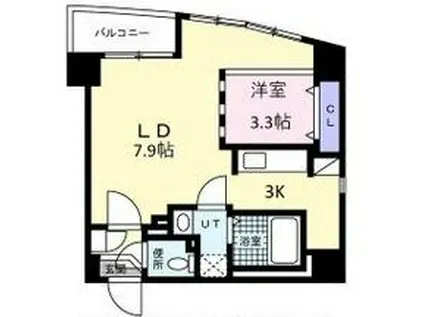 PRIVE菊水(1LDK/4階)の間取り写真