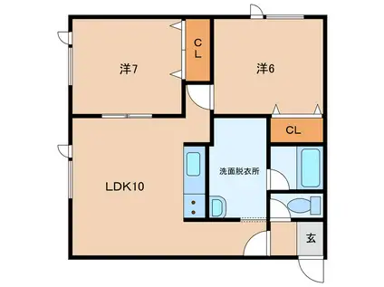 アプリコット(2LDK/1階)の間取り写真