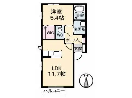 UN・CYGNE(1LDK/1階)の間取り写真
