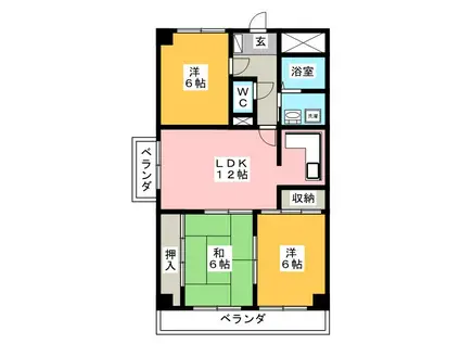 THETOM(3LDK/5階)の間取り写真