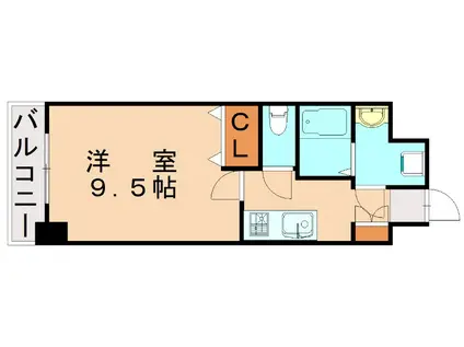 MDIプロスディブロ黒崎駅前(1K/2階)の間取り写真
