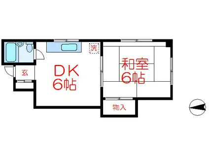 小谷野ハイツ(1DK/1階)の間取り写真