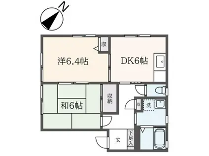サンクレスト浜田山(2DK/1階)の間取り写真