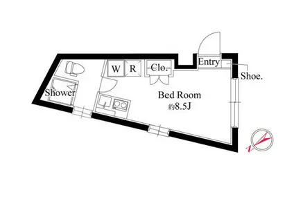 ジャスパー市ヶ谷(ワンルーム/5階)の間取り写真