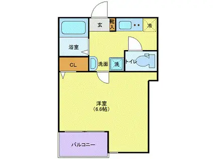 プリヴィア笹塚(1K/2階)の間取り写真