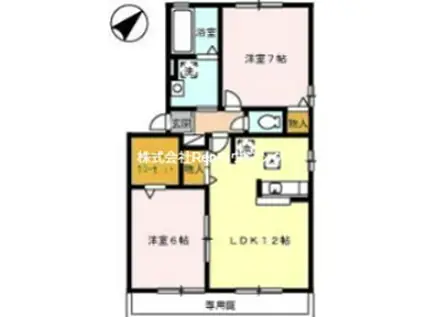 リヴェール D棟(2LDK/1階)の間取り写真