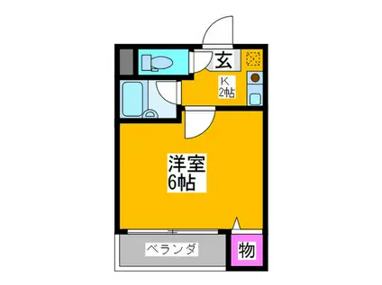 ベルクレールアビコ(1K/4階)の間取り写真